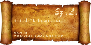 Szilák Leontina névjegykártya